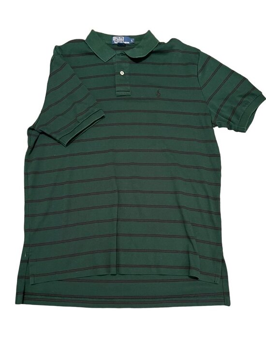 Polo Ralph Lauren Other - Polo By Ralph Lauren Green Striped Short Sleeve Polo Shirt Large Preppy Casual